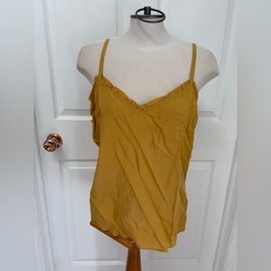 Old Navy Mustard Gold Yellow Ruffle Tank Top